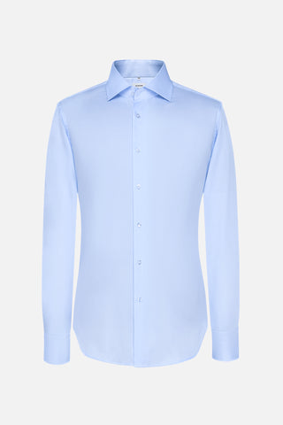 Blue Slim Fit Cotton Shirt with buttons  - Fashion  from Albione - Just 289 zł! Shop Now at Albione