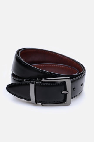 BELT DOUBLE BLACK/BROWN BLK NICKLE 3.2CM  - Fashion  from Albione - Just 99 zł! Shop Now at Albione