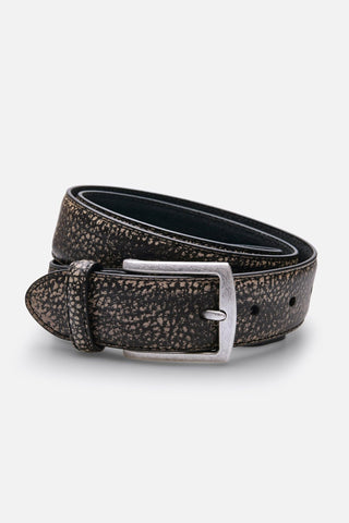 Men's Leather Belt - ZKM9961 3.5cm Taupe Antique Silver  - Fashion  from Albione - Just 99 zł! Shop Now at Albione