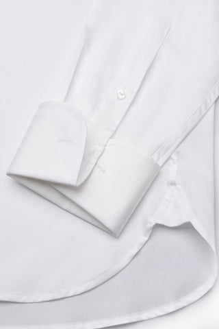White Double Cuff Cotton Shirt Satin  - Fashion  from Albione - Just 289 zł! Shop Now at Albione