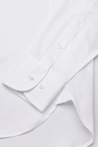 White Slim Fit Cotton Shirt with Buttons  - Fashion  from Albione - Just 289 zł! Shop now at Albione