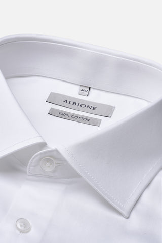 White Double Cuff Cotton Shirt  - Fashion  from Albione - Just 289 zł! Shop now at Albione