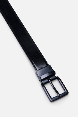 BELT DOUBLE BLACK/DK BROWN BLACK MATT 3.2CM  - Fashion  from Albione - Just 99 zł! Shop Now at Albione