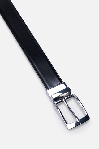 BELT DOUBLE BLACK/BURGUNDY NICKLE SATIN 3.5CM  - Fashion  from Albione - Just 99 zł! Shop Now at Albione