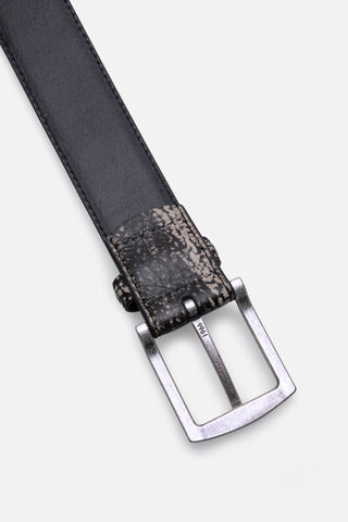 Men's Leather Belt - ZKM9961 3.5cm Taupe Antique Silver  - Fashion  from Albione - Just 99 zł! Shop now at Albione